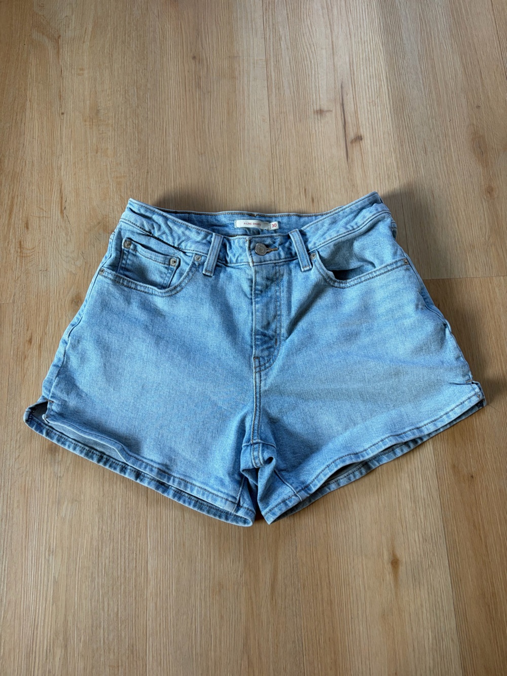 Levi's Light Wash A-Line Denim Shorts